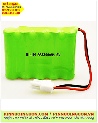 Pin sạc 6v-AA2200mAh _Pin NiMh 6v AA2200mAh, Pin chuông cửa Pin sạc NiMh 6v-AA2200mAh /Nhận hàn bấm ghép Pin theo yêu cầu